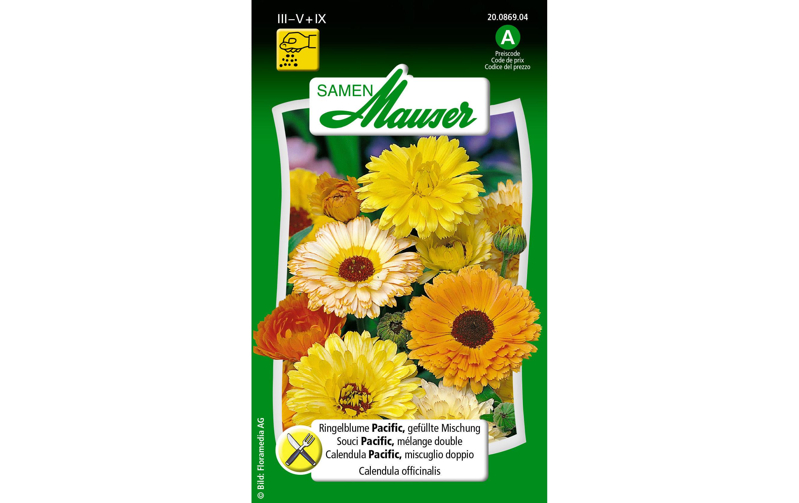Essbare Blüten Ringelblume Pacific, gefüllte MischungBlumensamen