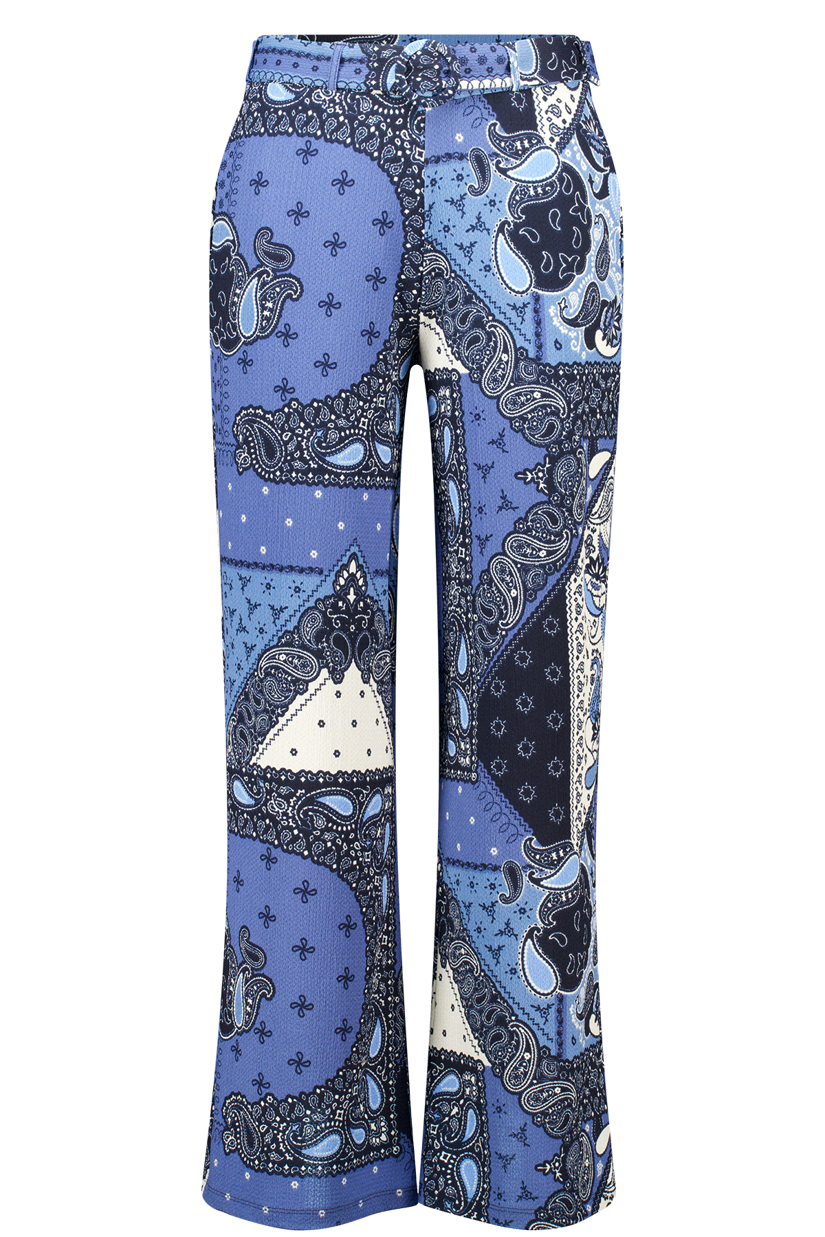 Broek met print en ceintuur Multi blue
