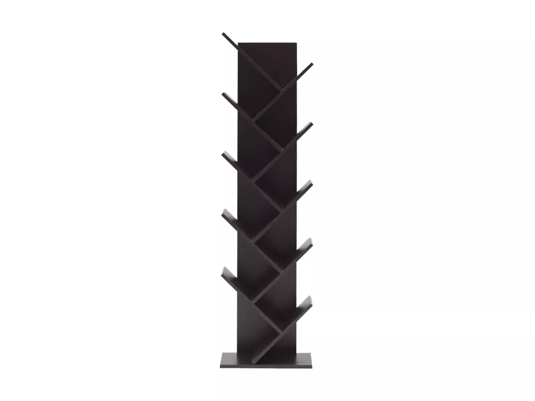 Bibliothèque Etagère 10 Etagères Marron Wengè Bois 160x44,5x22