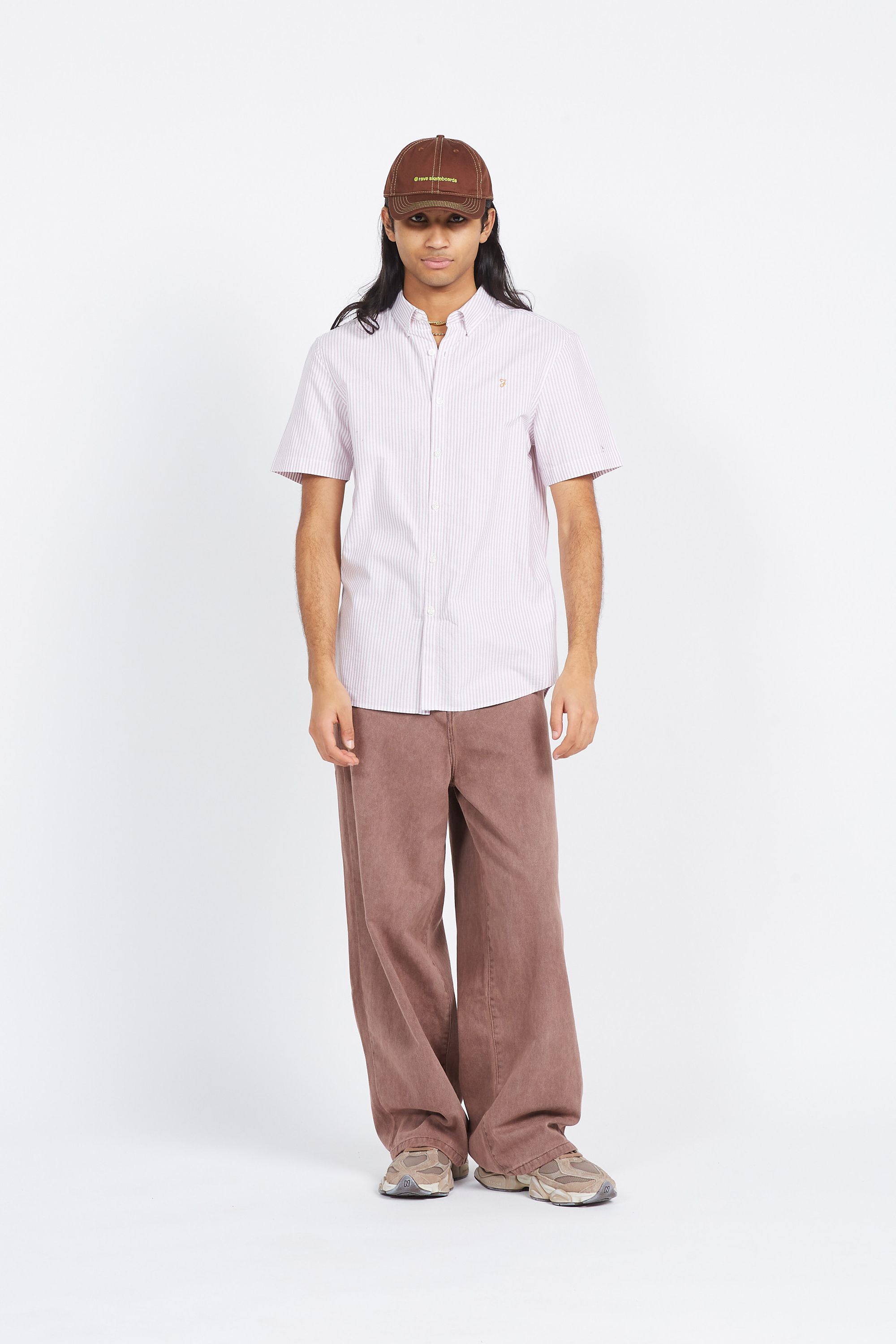 FARAH Chemise  BREWER CHECK LS B Rose