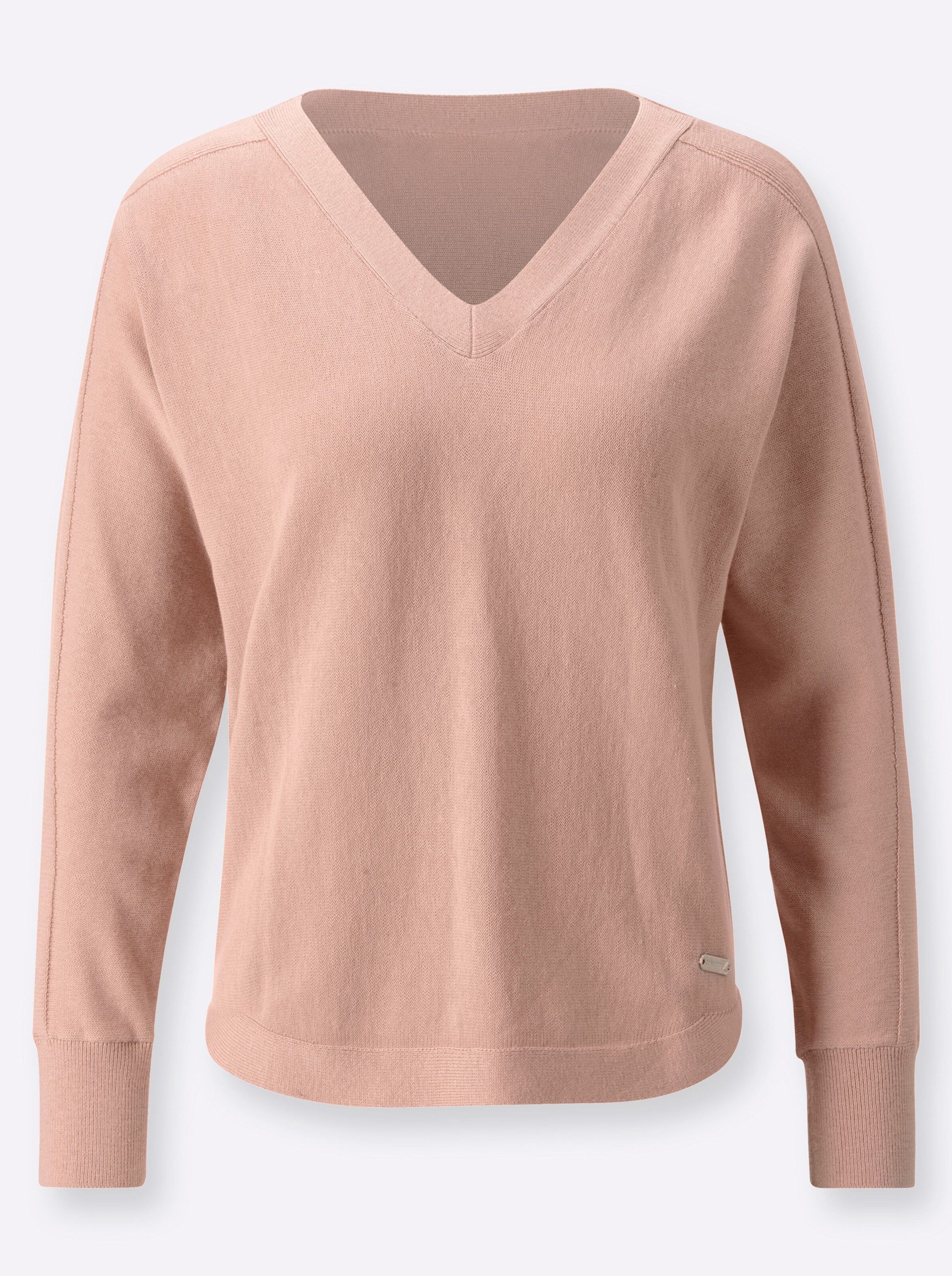 Langarm-Pullover in puder