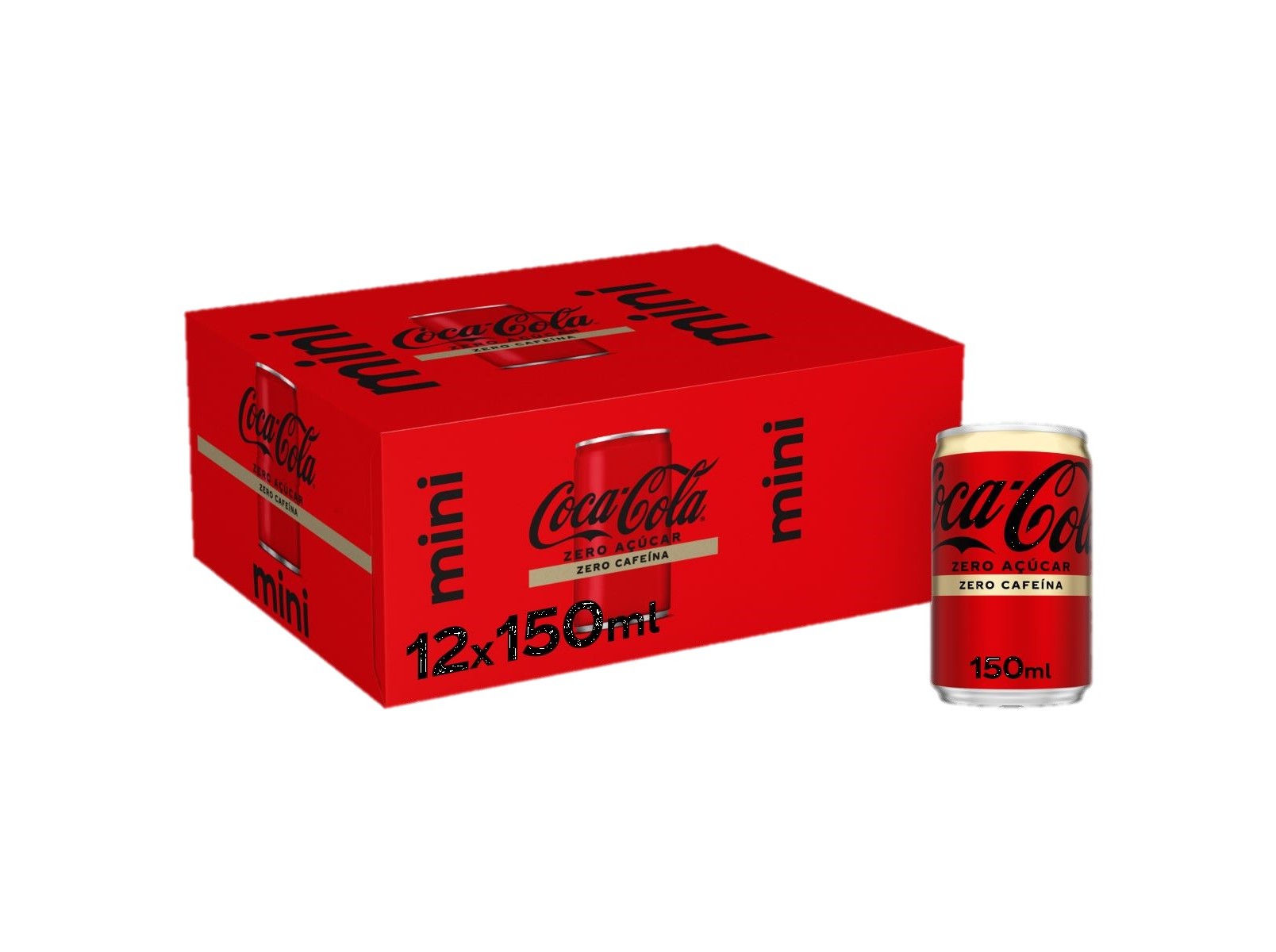 REFRIGERANTE COM GÁS COCA-COLA ZERO CAFEÍNA E ZERO AÇÚCAR 12X0.15L