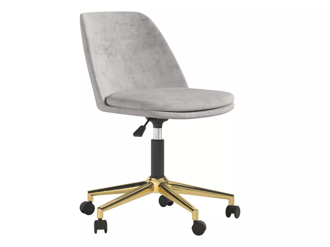Chaise de bureau en velours gris clair