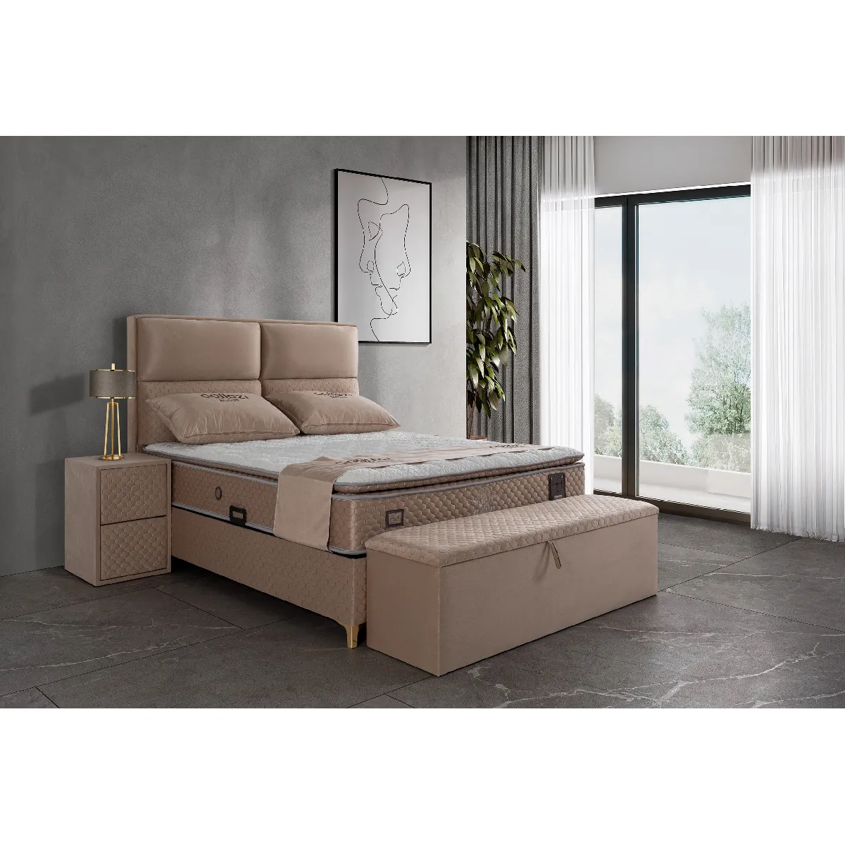 Vivenla Amsterdam Banc Coffre Beige