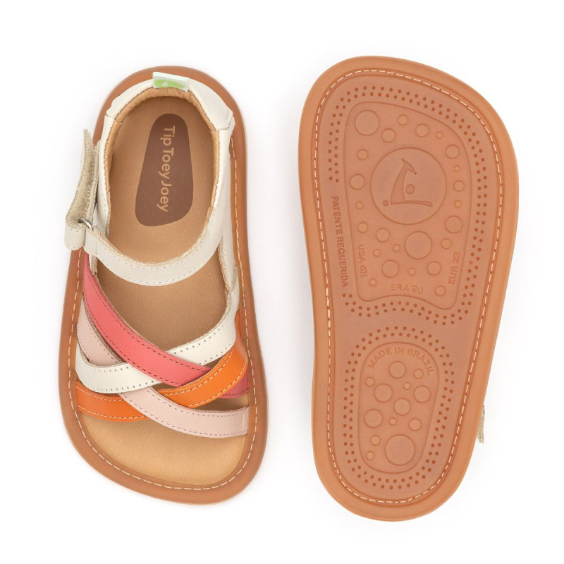 Tip Toey Joey Tip Toey Joey Primeiros Criss Cross Tapioca Tangerine Coral Matte