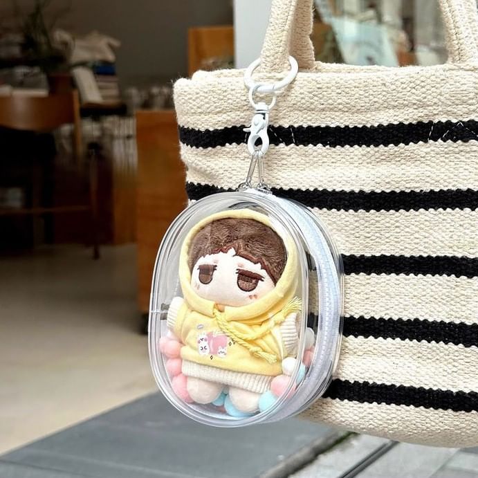 Doowex - Transparante PVC-tas met pompon en figuurdisplay (verschillende ontwerpen)