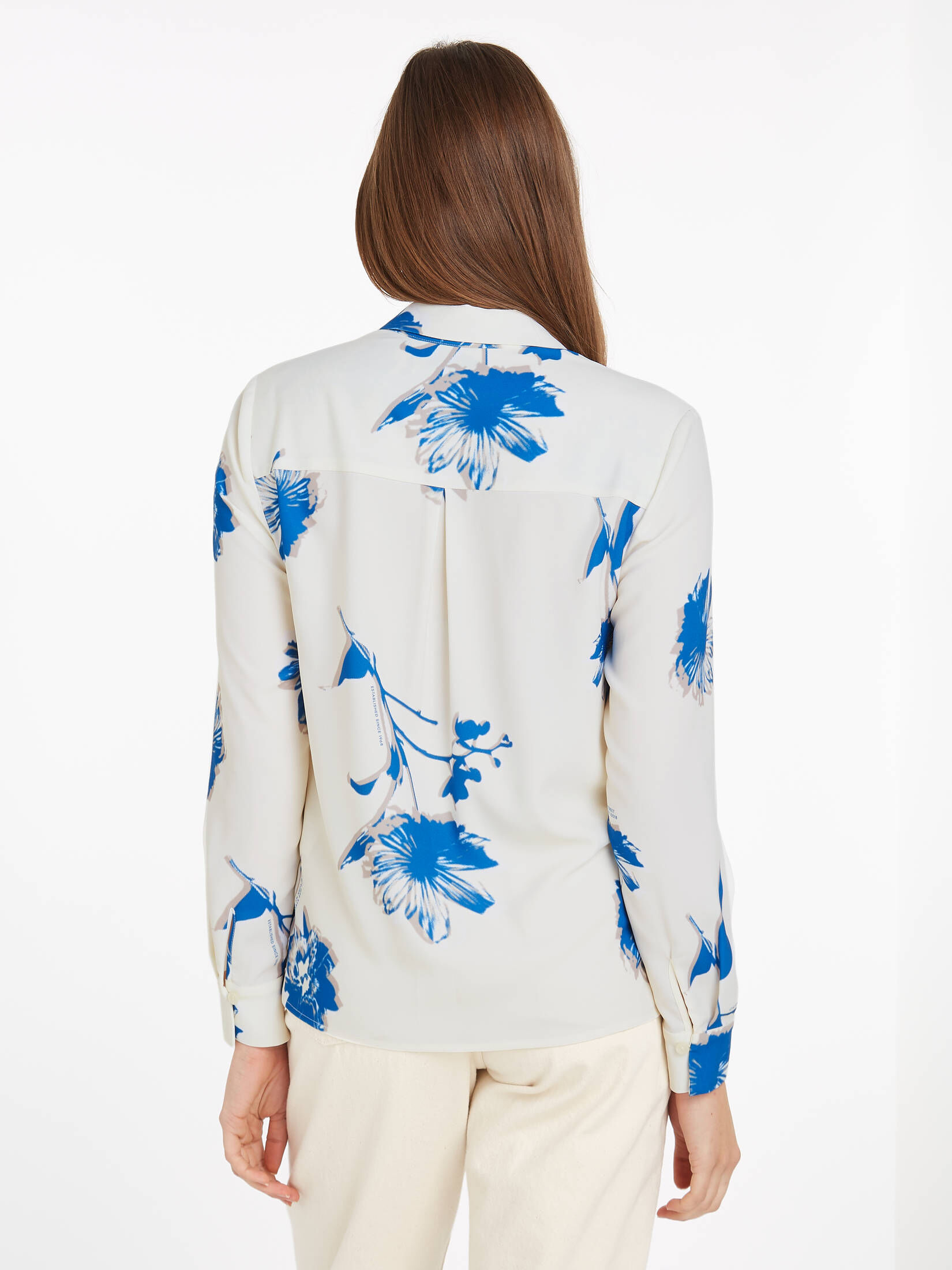 CALVIN KLEIN| Damen Bluse POCKET BLOUSE LONG SLEEVE Langarm