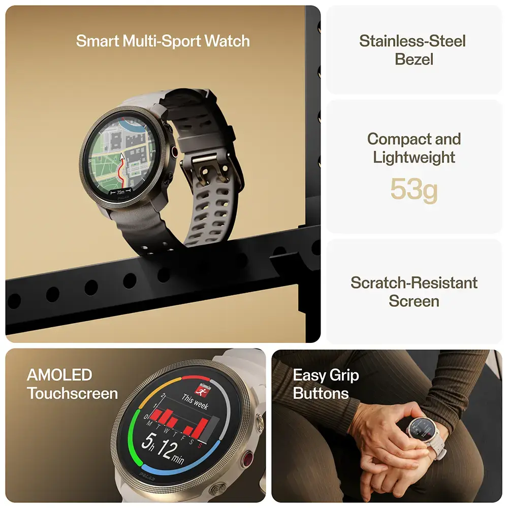 Polar Vantage M3 Sporthorloge Grijs/Goud S-L