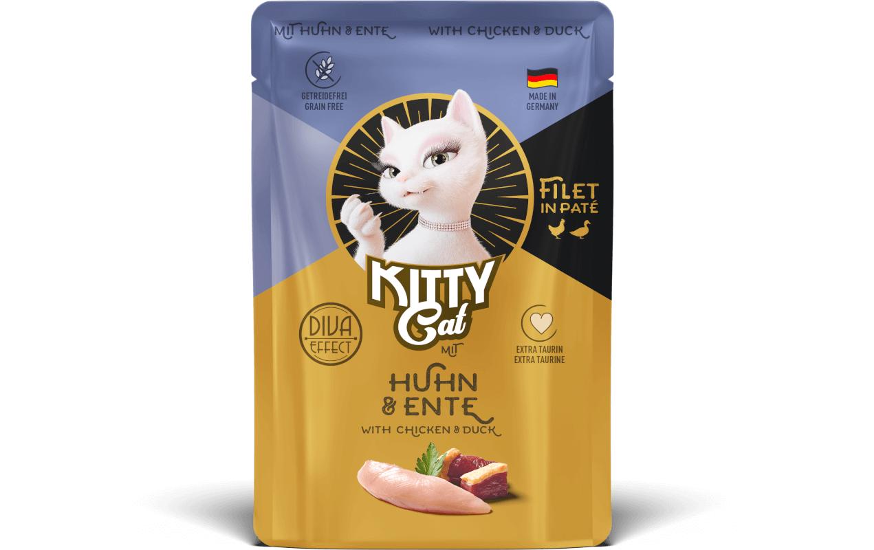 Nassfutter Filét Paté Pouch Huhn, Ente 85 gAlleinfuttermittel für ausgewachsene Katzen