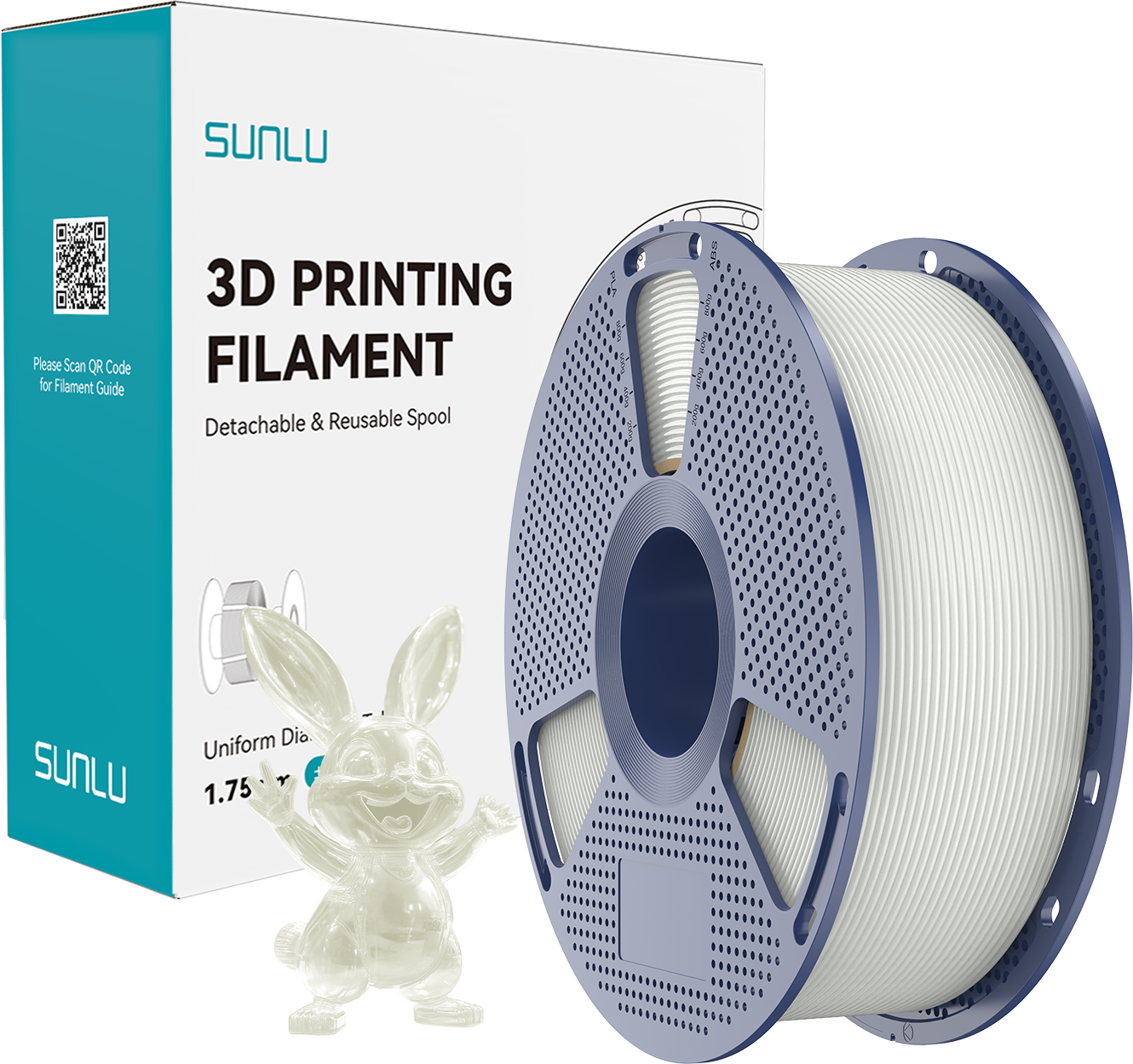 SUNLU  PVB Transparent, 1,75 mm / 1000 g    Filament für makellos glatte, keramikähnliche Oberflächen in Transparent