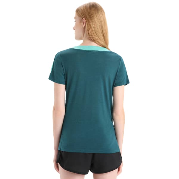 T-shirt randonnée ICEBREAKER MERINO W ZONEKNIT SS TEE FRESH HTHR/GREEN GLORY/CB