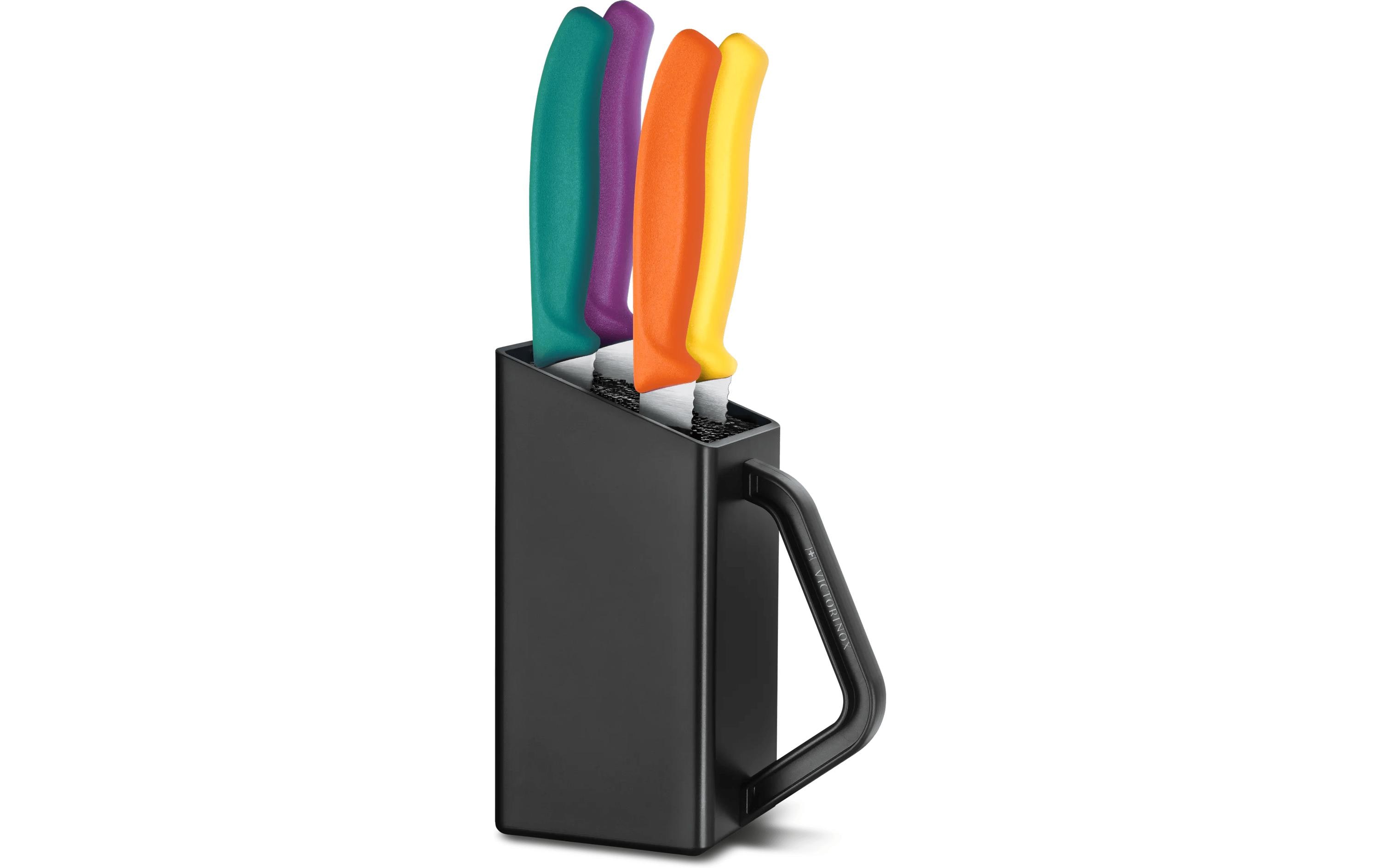 Messerblock-Set mit Messer Swiss Classic, 5-teiligFarbenfrohes Steak- und Pizzamesser-Set