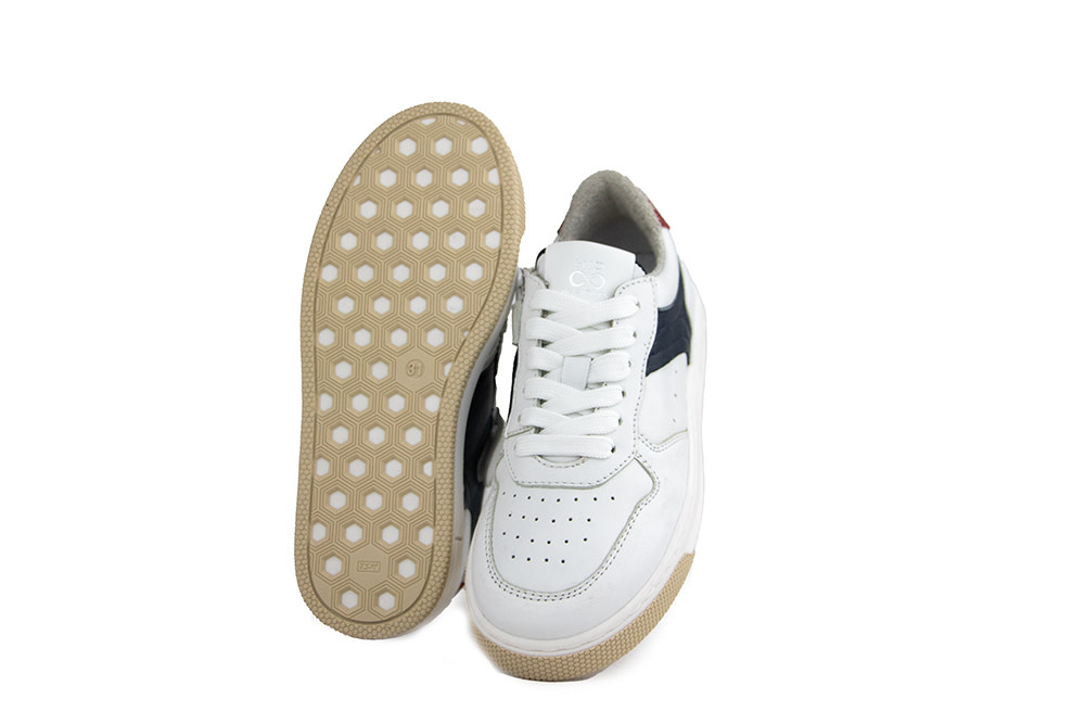 Hip Sneaker Wit Leer Combi