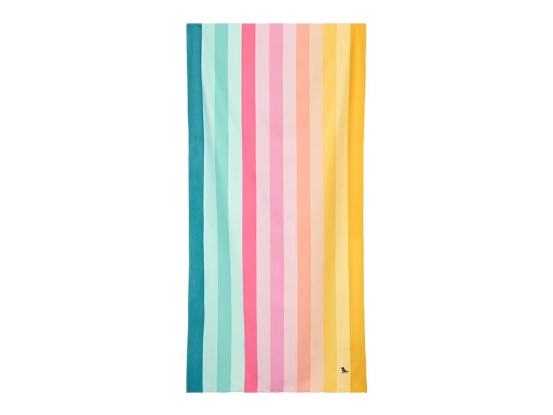 Dock & Bay Strandtuch Coastal Candy 200 cm x 90 cm, Mehrfar Badetuch mit praktischem Stoff-Beutel