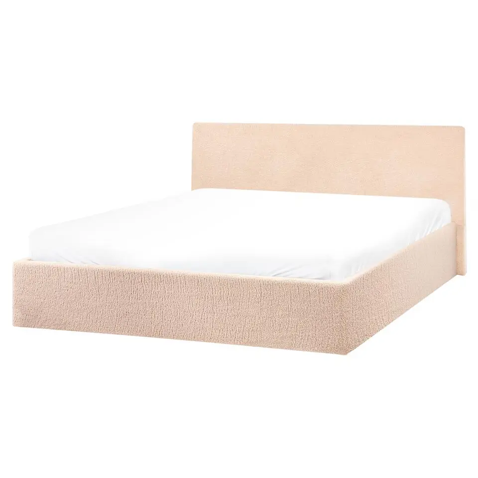 ORBEY - Bed met opbergruimte - Beige - 160 x 200 cm - Bouclé
