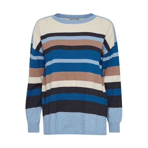 Fransa Stribet Striktrøje, Powder Blue, S