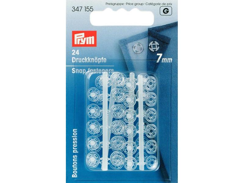 Prym Druckknöpfe Transparent, 7 mm Annähdruckknöpfe für Bekleidung und Accessoires