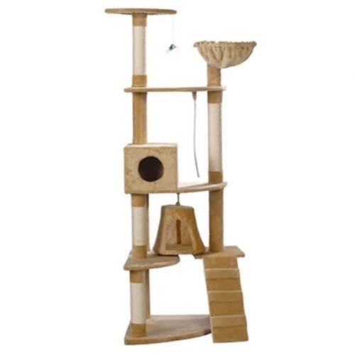 Poste arranhador bege para gatos