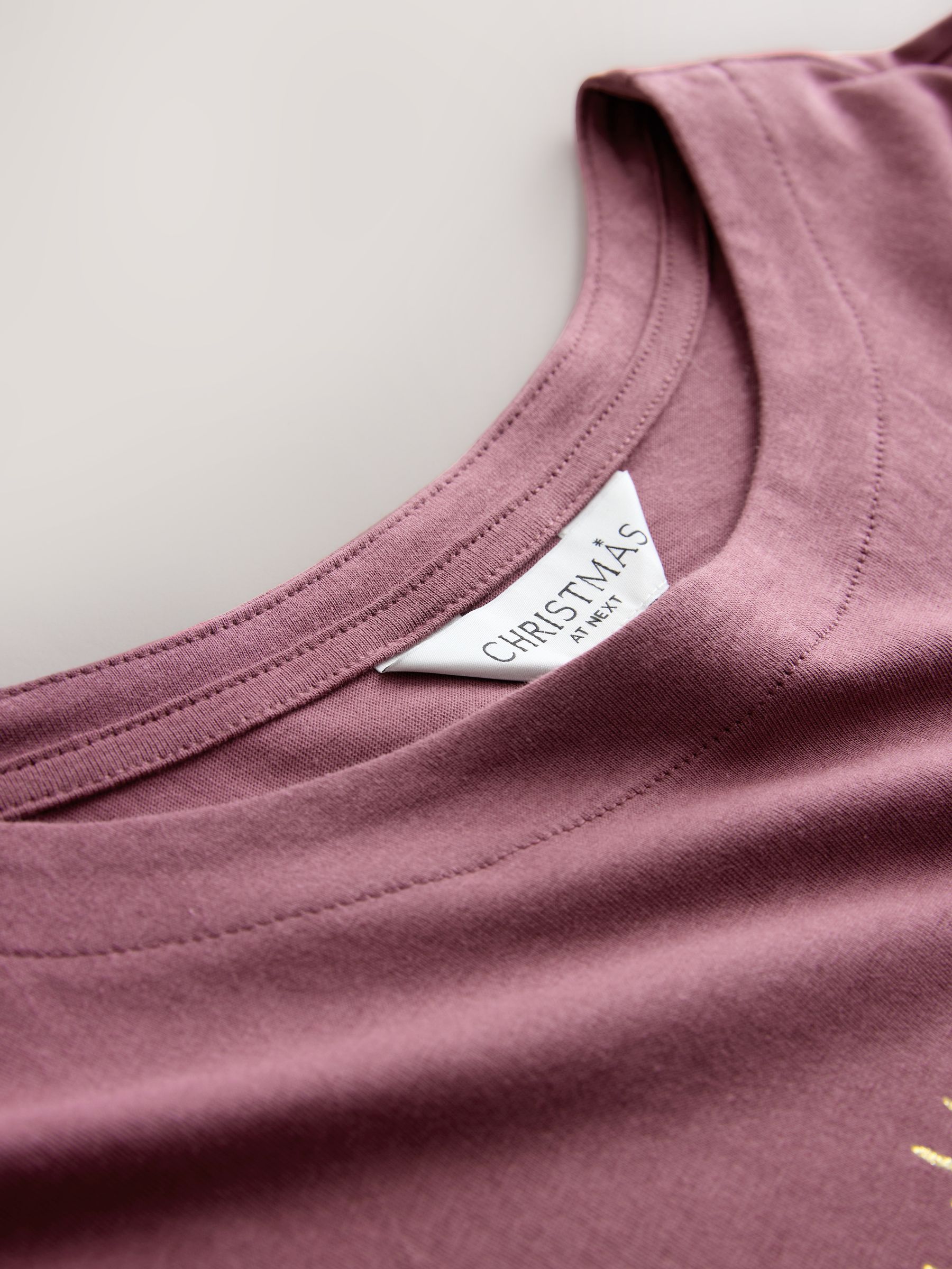 Roze Kerstmis Hamish - T-shirt met kapmouwtjes
