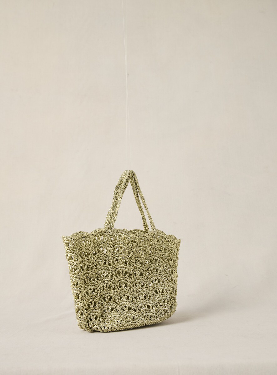 PETITE MENDIGOTE<br>Bolsa em formato de cesta, efeito metálico, SWEETY