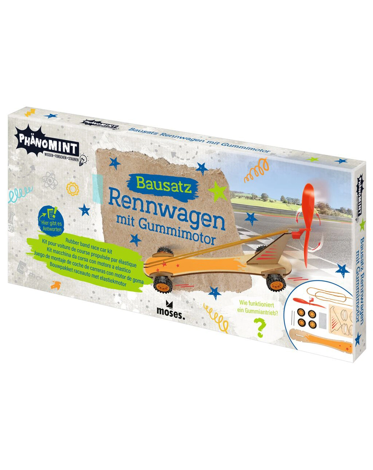 Bausatz PHÄNOMINT - RENNWAGEN mit Gummimotor