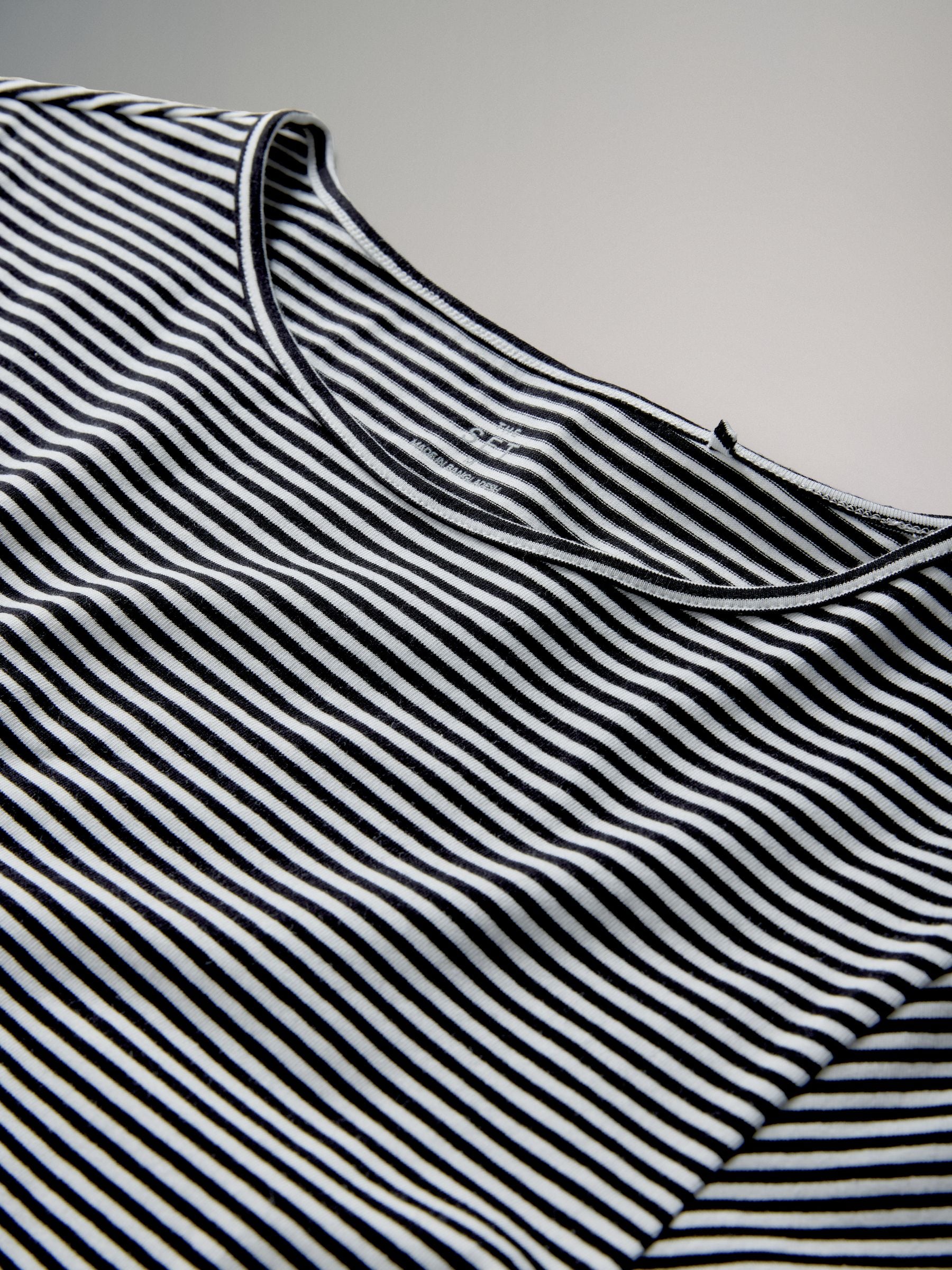 Wit/Zwart/Antraciet/Gemêleerd grijs/Strepen - The Set 5 Pack Korte mouwen T-shirts met Ronde hals