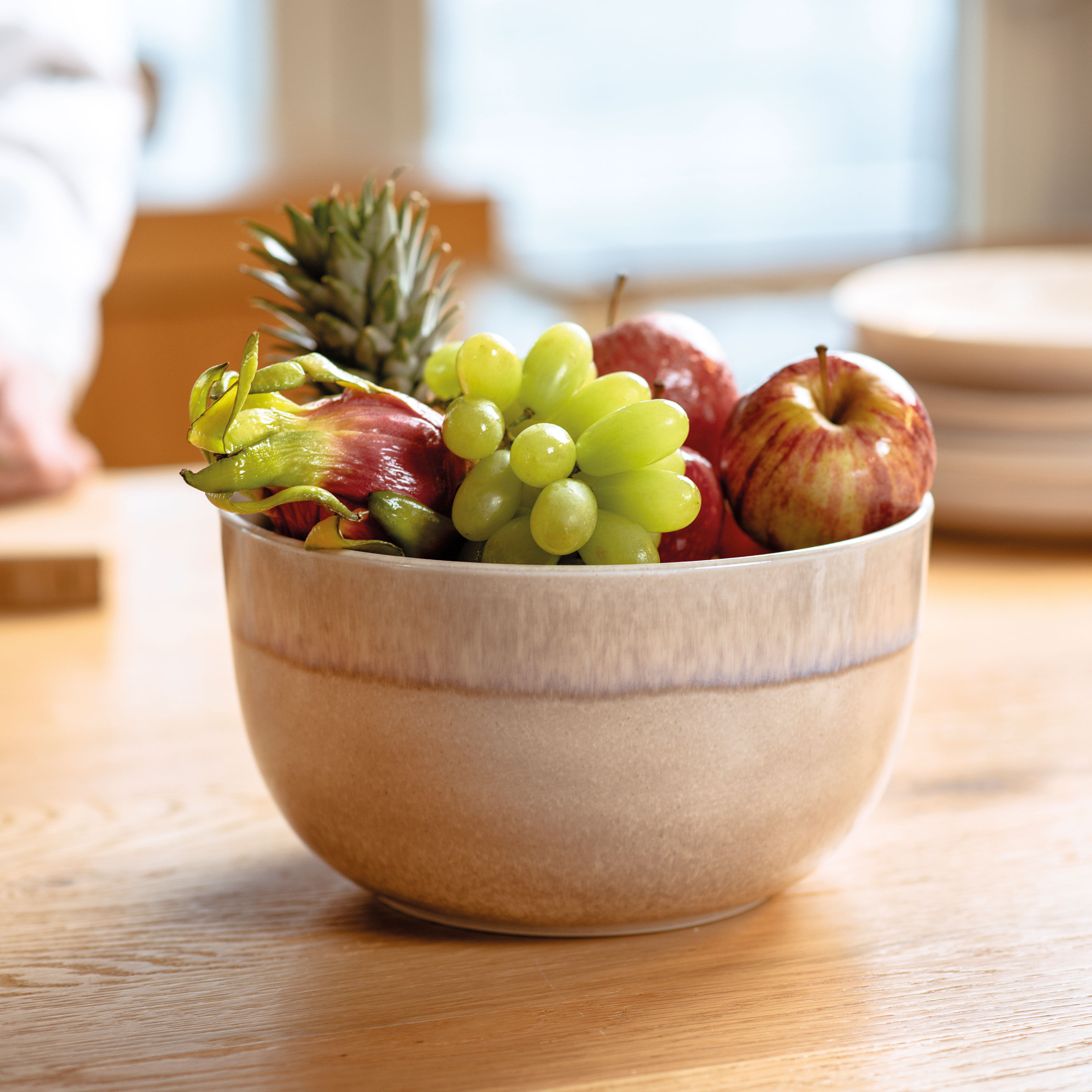 Perlemor Salad serving bowl Beige, 101.5 oz, Premium Porcelain