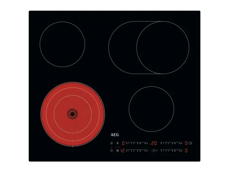 AEG HK654070IB - Keramisk kogeplade - 4 plader - Niche - bredde: 56 cm - dybde: 49 cm - rammeløs - sort