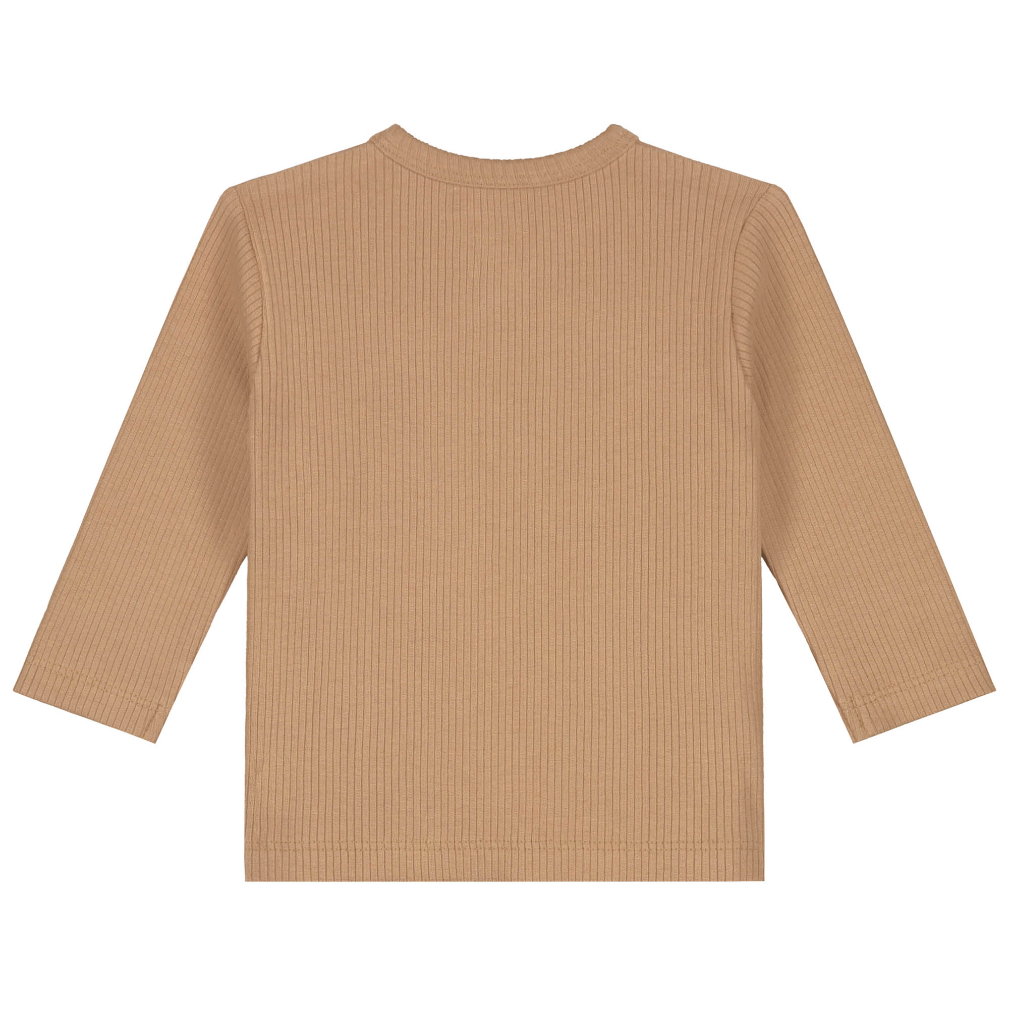 Prénatal newborn shirt rib Pure lange mouwen effen bruin