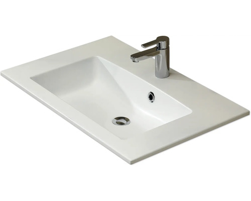Pelipal Kumba badkamermeubelset, BxHxD 107 x 200 x 50 cm, glanzend witte fronten, 4-delige set met witte gegoten mineraalwastafel en badmeubel 99.770125091