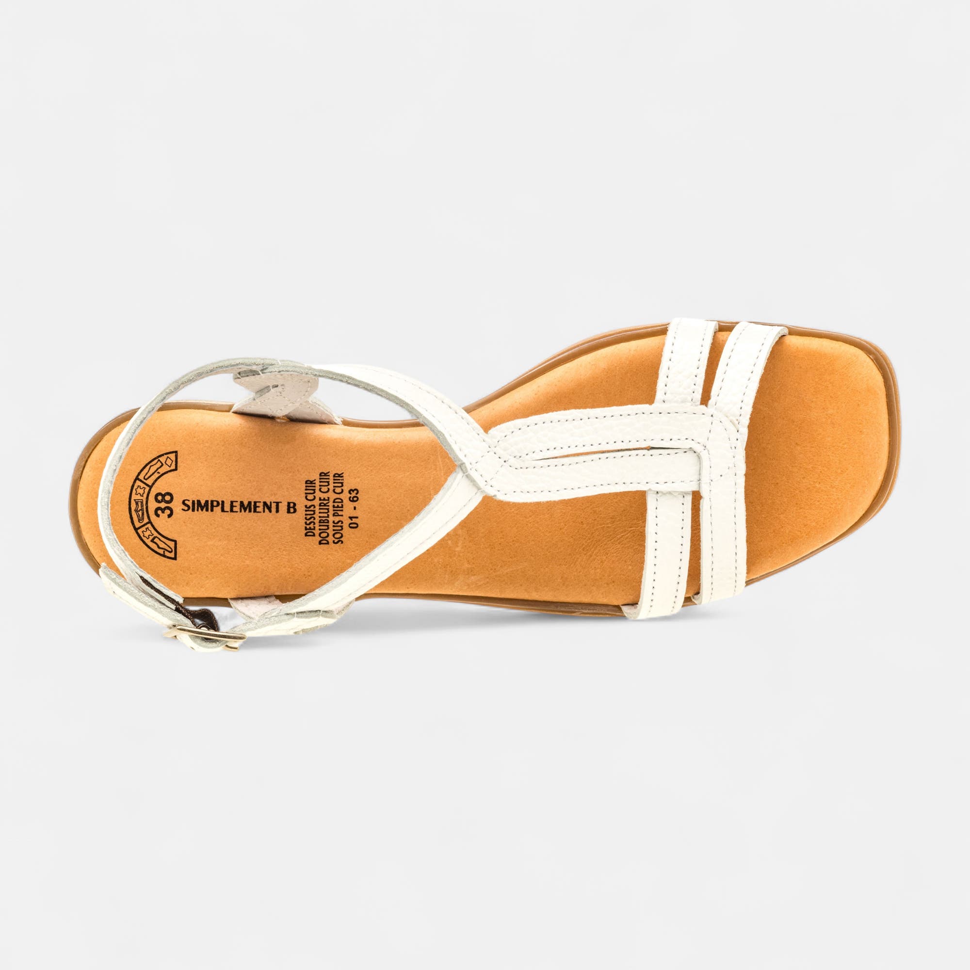 Nu-pieds Femme en cuir blanc