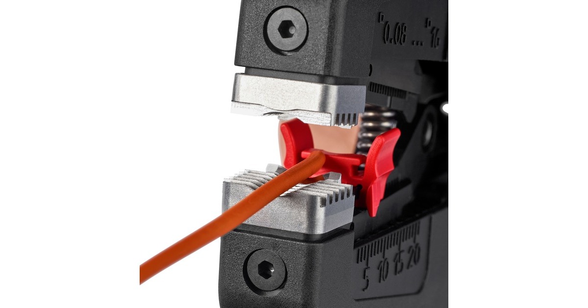 KNIPEXPreciStrip16 Automatische afstriptang  (Zwart/rood, geïntegreerde draadsnijder)