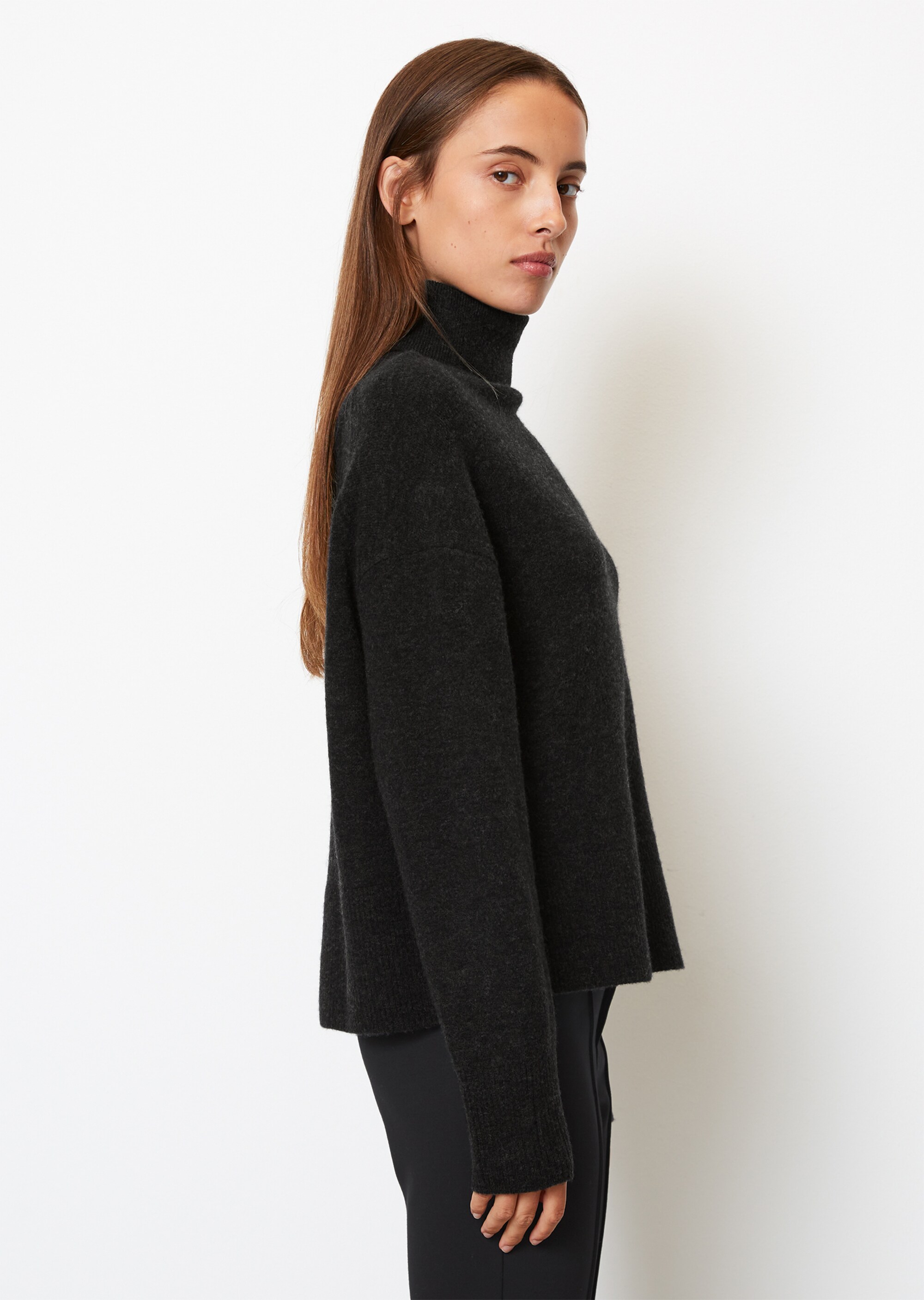 Softer Rollkragenpullover oversizeaus edlem Schurwolle-Mix