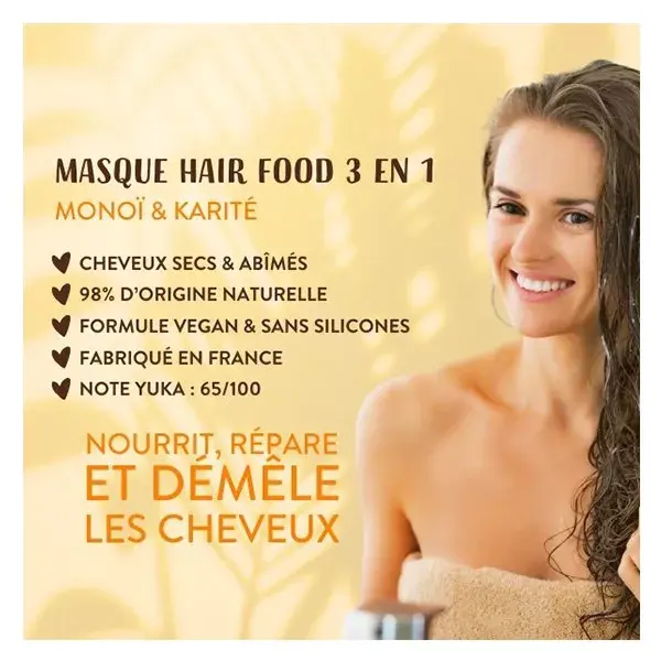 Máscara 3 em 1 Lovea Monoi & Shea Hair Food 390ml