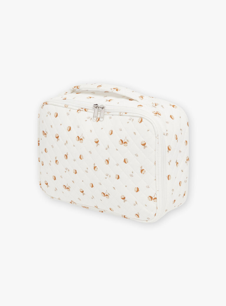 Valise de naissance écrue en tubique fantaisie