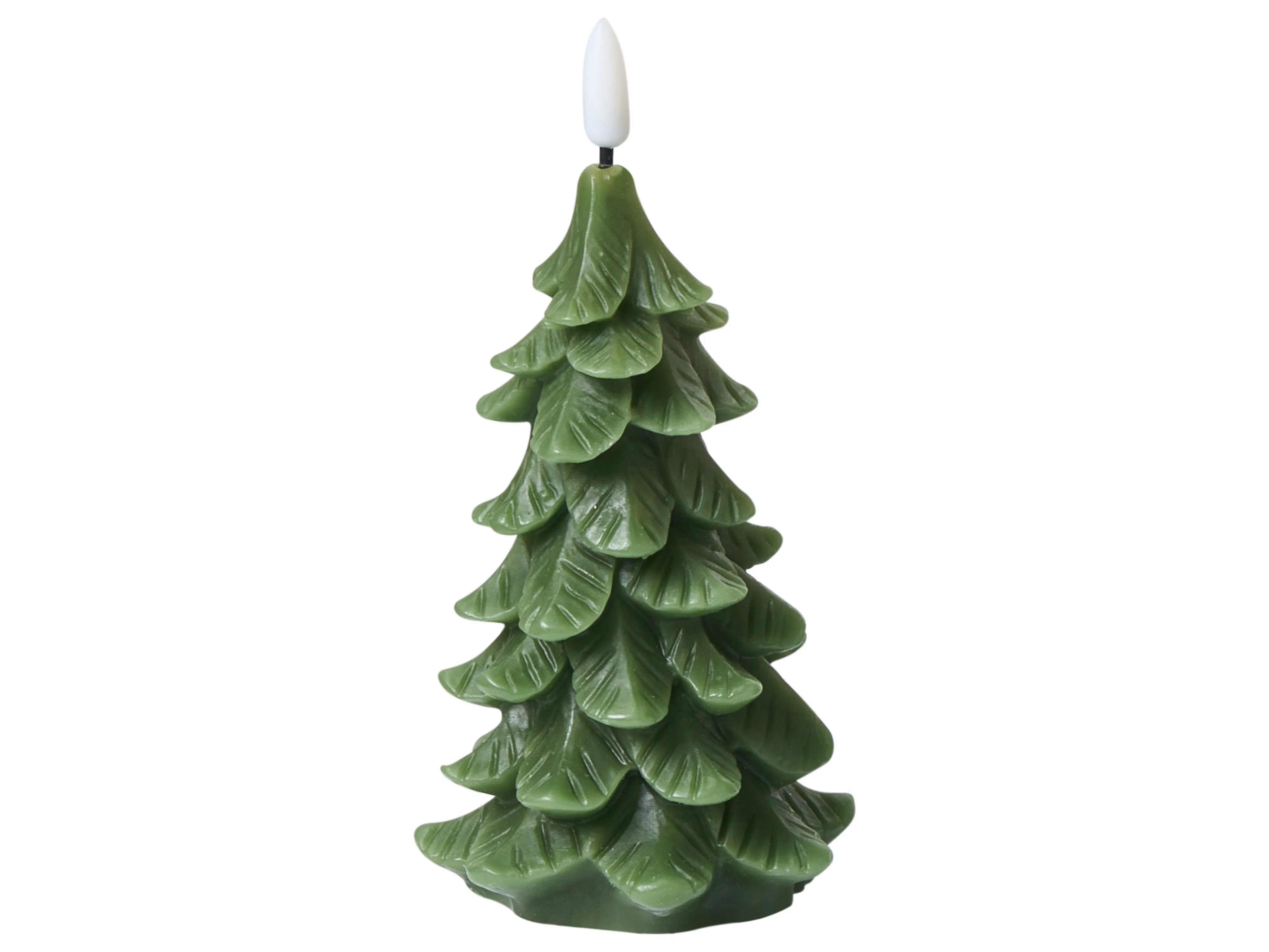 Set van 3 LED kaarsen VELOURA Kerstboom 16 cm Groen