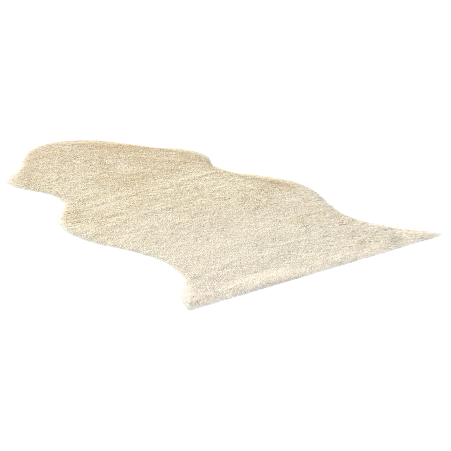 Kunstfellteppich - beige - 55x80 cm