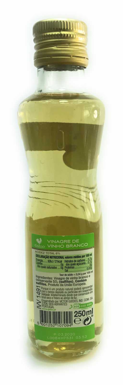Vinagre de vinho branco Gallo 250 ml