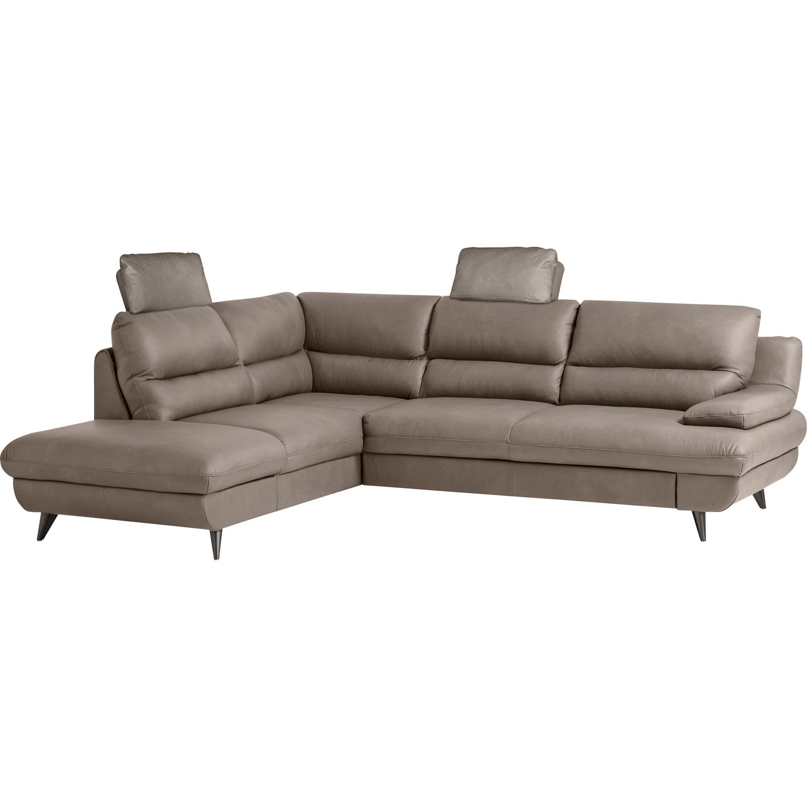 Ecksofa Pike Leder, Ottomane links schwarz