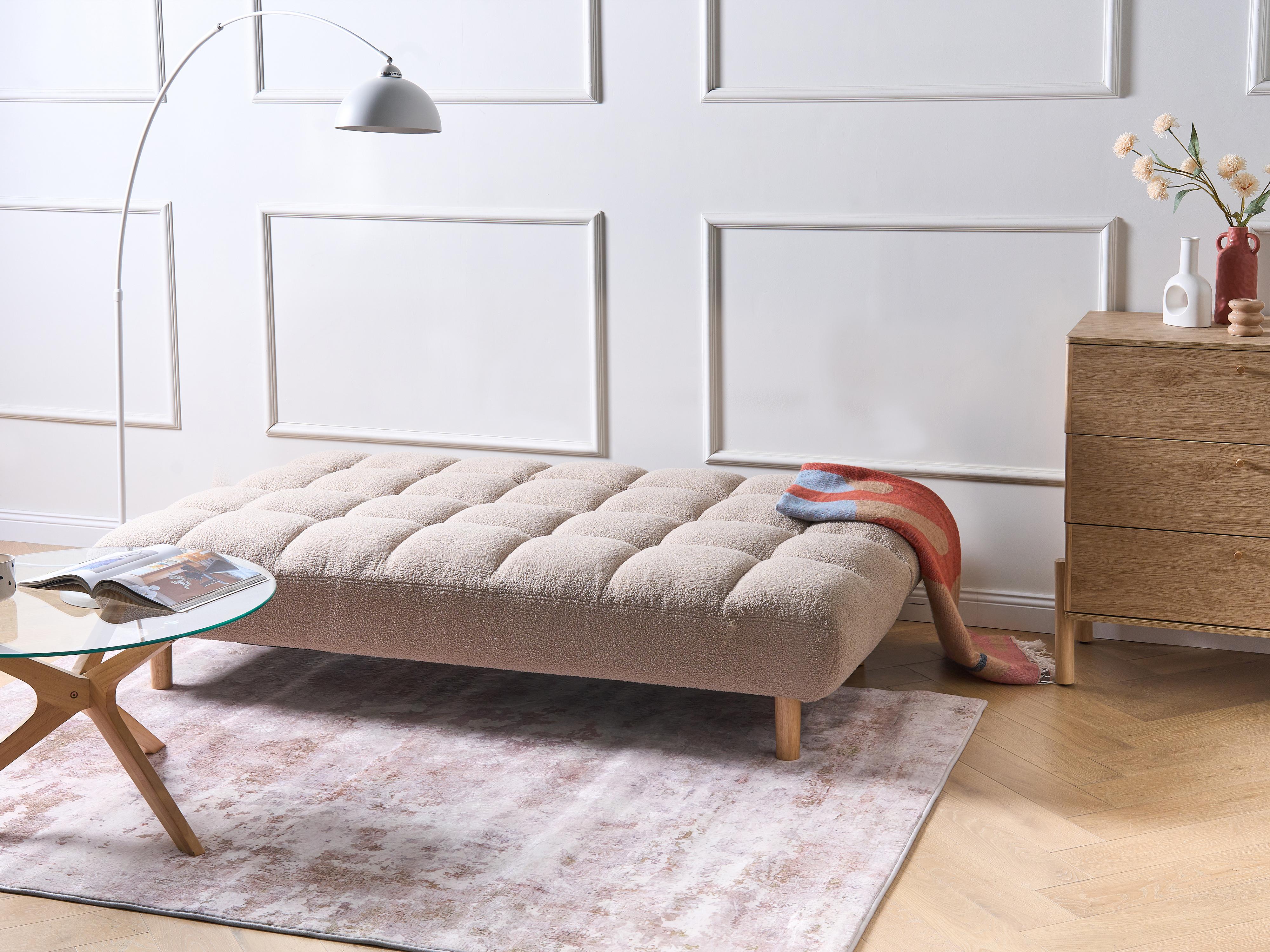 Slaapbank 2-zits RISOR Bouclé Beige