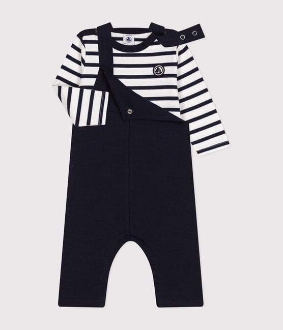 Ensemble salopette et marinière en jersey épais bébé