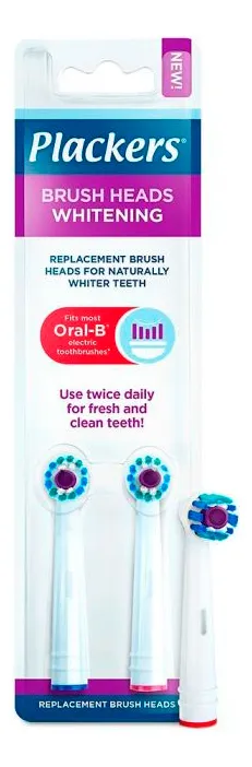 Plackers Whitening Brush Heads - 2 stk.