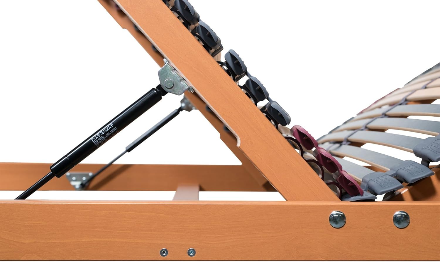 FMP Matratzenmanufaktur 7 Zonen Lattenrost Rhodos KF mit Bettkastenfunktion | 44 Leisten | Gasdruckfedern | | fertig montiert | TÜV/GS Gesichert Geprüft ID 1111212908 | 80x200 cm