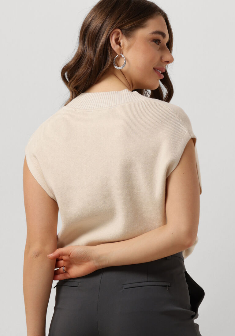 VANILIA beige vanilia spencer v-neck rib