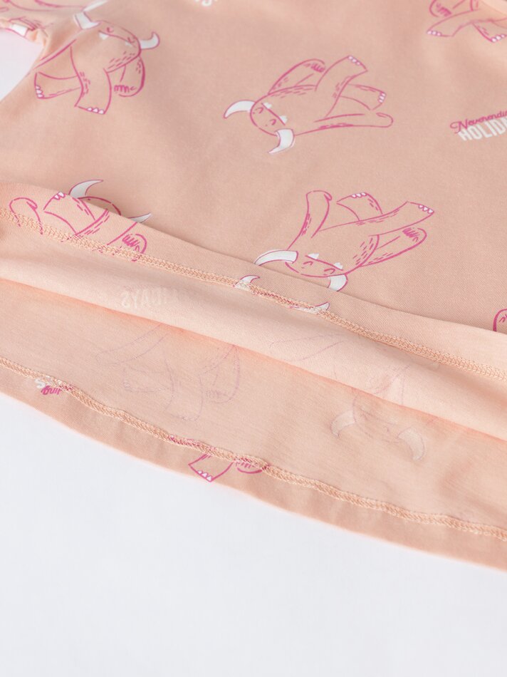 Conjunto com 2 pijamas estampados - Cor pêssego