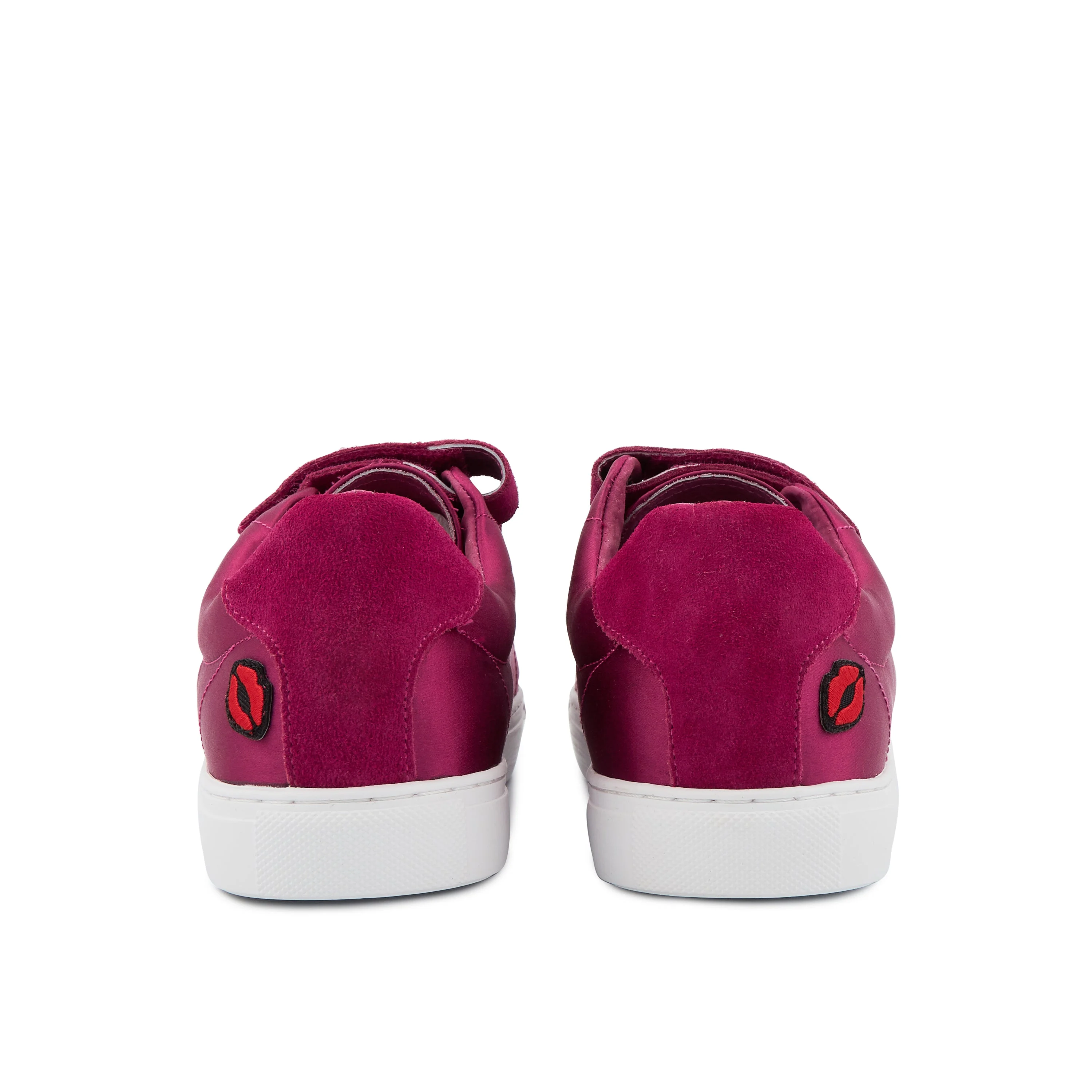 EDITH SATIN AMOUR FRAMBOISE - Sneakers en cuir | Rose