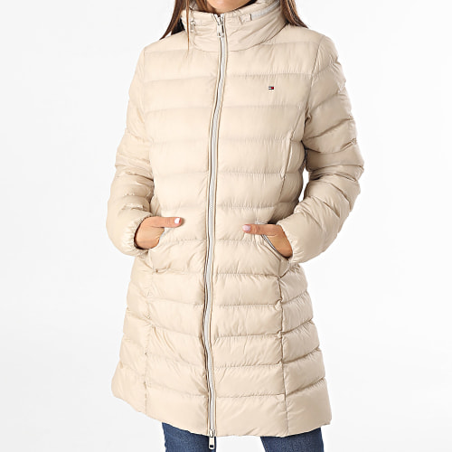 Doudoune Capuche Longue Femme Global Stripe 9221 Beige