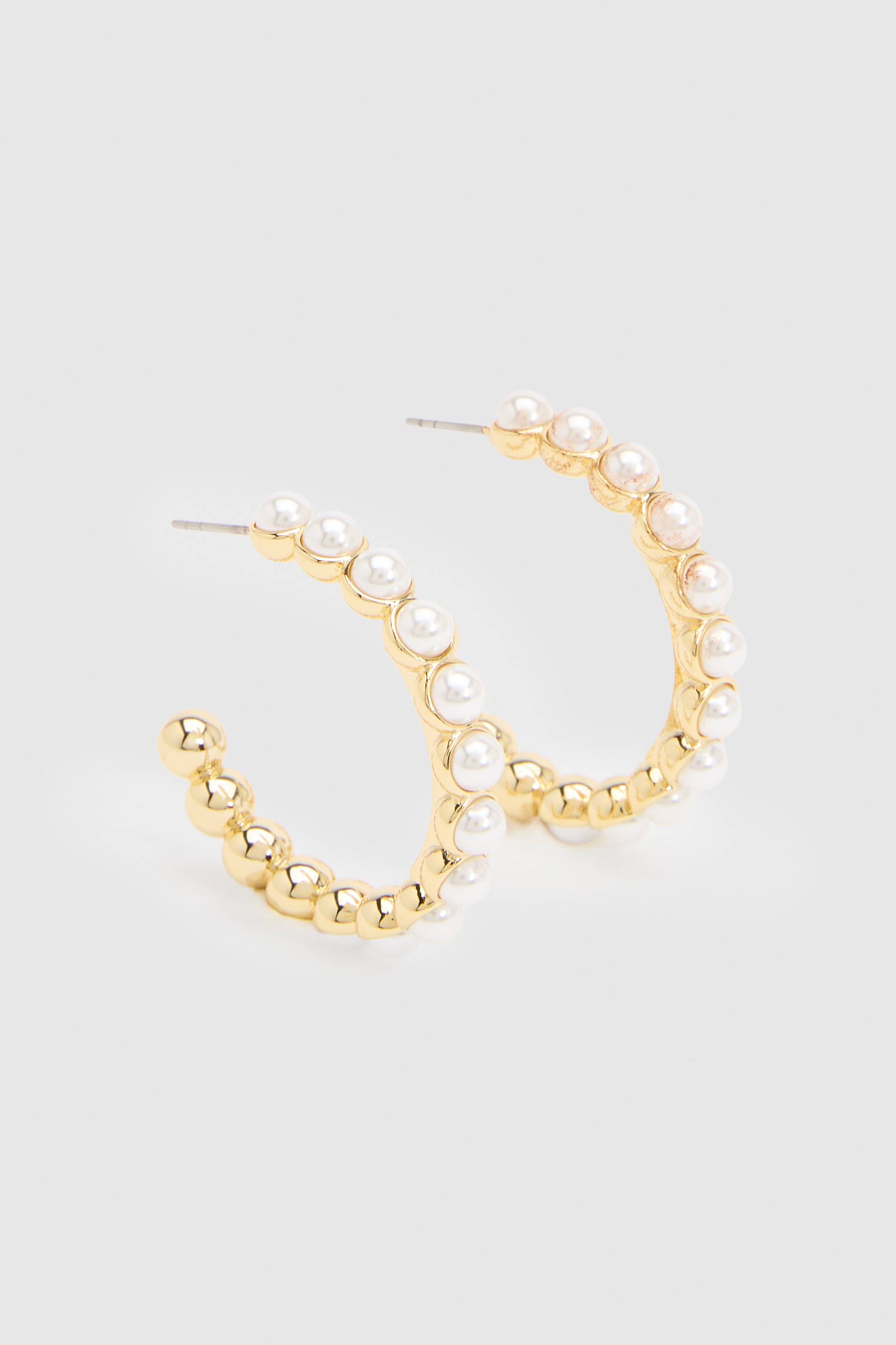 KarenMillen Boucles D'oreilles Créoles Perles Entrelacées