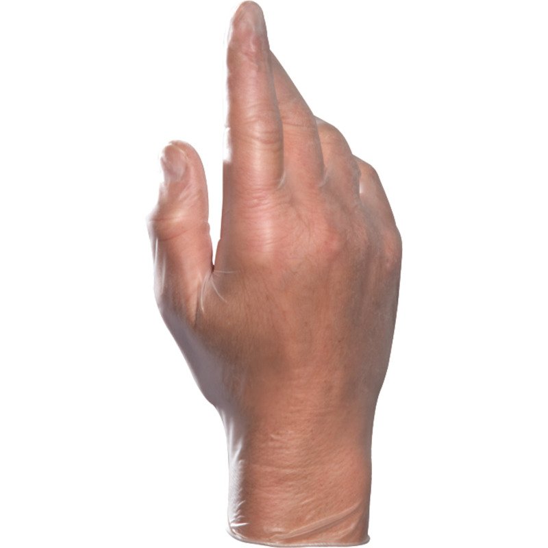 Gants jetables de manipulation Mapa Solo 990, vinyle non poudré, translucide - Boîte de 100 gants