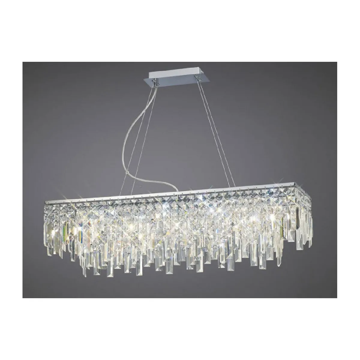 Luminaire Center Suspension Maddison Rectangular - Chrome poli